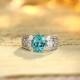 Ruif Jewelry Classic Design PT950  Platinum Ring 4.79ct Lab Grown Paraiba And 0.76ct Lab Grown Diamond Ring Wedding Bands