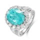 Ruif Jewelry Classic Design PT950  Platinum Ring 9.62ct Lab Grown Paraiba And 1.645ct Lab Grown Diamond Ring Wedding Bands