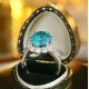Ruif Jewelry Classic Design PT950  Platinum Ring 9.62ct Lab Grown Paraiba And 1.645ct Lab Grown Diamond Ring Wedding Bands