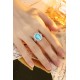 Ruif Jewelry Classic Design PT950  Platinum Ring 9.62ct Lab Grown Paraiba And 1.645ct Lab Grown Diamond Ring Wedding Bands