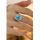 Ruif Jewelry Classic Design PT950  Platinum Ring 9.62ct Lab Grown Paraiba And 1.645ct Lab Grown Diamond Ring Wedding Bands