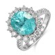 Ruif Jewelry Classic Design PT950  Platinum Ring 7.24ct Lab Grown Paraiba And 1.296ct Lab Grown Diamond Ring Wedding Bands