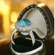 Ruif Jewelry Classic Design PT950  Platinum Ring 7.24ct Lab Grown Paraiba And 1.296ct Lab Grown Diamond Ring Wedding Bands