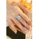Ruif Jewelry Classic Design PT950  Platinum Ring 7.24ct Lab Grown Paraiba And 1.296ct Lab Grown Diamond Ring Wedding Bands