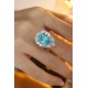 Ruif Jewelry Classic Design PT950 Platinum Ring10.36ct Lab Grown Paraiba And 2.954ct Lab Grown Diamond Ring Wedding Bands