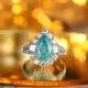Ruif Jewelry Classic Design PT950  Platinum Ring 5.24ct Lab Grown Paraiba And 2.118ct Lab Grown Diamond Ring Wedding Bands