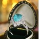 Ruif Jewelry Classic Design PT950  Platinum Ring 5.24ct Lab Grown Paraiba And 2.118ct Lab Grown Diamond Ring Wedding Bands