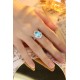 Ruif Jewelry Classic Design PT950  Platinum Ring 5.24ct Lab Grown Paraiba And 2.118ct Lab Grown Diamond Ring Wedding Bands