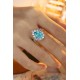 Ruif Jewelry Classic Design PT950  Platinum Ring 5.24ct Lab Grown Paraiba And 2.118ct Lab Grown Diamond Ring Wedding Bands
