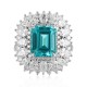 Ruif Jewelry Classic Design PT950  Platinum Ring 5.69ct Lab Grown Paraiba And 2.935ct Lab Grown Diamond Ring Wedding Bands