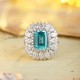 Ruif Jewelry Classic Design PT950  Platinum Ring 5.69ct Lab Grown Paraiba And 2.935ct Lab Grown Diamond Ring Wedding Bands