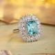 Ruif Jewelry Classic Design PT950  Platinum Ring 5.69ct Lab Grown Paraiba And 2.935ct Lab Grown Diamond Ring Wedding Bands