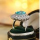 Ruif Jewelry Classic Design PT950  Platinum Ring 5.69ct Lab Grown Paraiba And 2.935ct Lab Grown Diamond Ring Wedding Bands