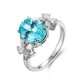 Ruif Jewelry Classic Design PT950  Platinum Ring 4.63ct Lab Grown Paraiba And 0.597ct Lab Grown Diamond Ring Wedding Bands