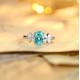 Ruif Jewelry Classic Design PT950  Platinum Ring 4.63ct Lab Grown Paraiba And 0.597ct Lab Grown Diamond Ring Wedding Bands