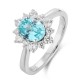 Ruif Jewelry Classic Design PT950  Platinum Ring 1.38ct Lab Grown Paraiba And 0.435ct Lab Grown Diamond Ring Wedding Bands