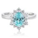 Ruif Jewelry Classic Design PT950  Platinum Ring 1.38ct Lab Grown Paraiba And 0.435ct Lab Grown Diamond Ring Wedding Bands