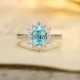 Ruif Jewelry Classic Design PT950  Platinum Ring 1.38ct Lab Grown Paraiba And 0.435ct Lab Grown Diamond Ring Wedding Bands