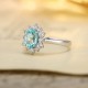 Ruif Jewelry Classic Design PT950  Platinum Ring 1.38ct Lab Grown Paraiba And 0.435ct Lab Grown Diamond Ring Wedding Bands