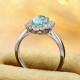 Ruif Jewelry Classic Design PT950  Platinum Ring 1.38ct Lab Grown Paraiba And 0.435ct Lab Grown Diamond Ring Wedding Bands