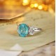 Ruif Jewelry Classic Design PT950  Platinum Ring 6.62ct Lab Grown Paraiba And 1.478ct Lab Grown Diamond Ring Wedding Bands