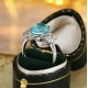 Ruif Jewelry Classic Design PT950  Platinum Ring 6.62ct Lab Grown Paraiba And 1.478ct Lab Grown Diamond Ring Wedding Bands