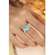 Ruif Jewelry Classic Design PT950  Platinum Ring 6.62ct Lab Grown Paraiba And 1.478ct Lab Grown Diamond Ring Wedding Bands