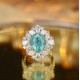Ruif Jewelry Classic Design PT950  Platinum Ring 6.645ct Lab Grown Paraiba And 3.317ct Lab Grown Diamond Ring Wedding Bands