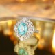 Ruif Jewelry Classic Design PT950  Platinum Ring 6.645ct Lab Grown Paraiba And 3.317ct Lab Grown Diamond Ring Wedding Bands
