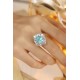 Ruif Jewelry Classic Design PT950  Platinum Ring 6.645ct Lab Grown Paraiba And 3.317ct Lab Grown Diamond Ring Wedding Bands