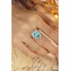 Ruif Jewelry Classic Design PT950  Platinum Ring 10.36ct Lab Grown Paraiba And 2.954ct Lab Grown Diamond Ring Wedding Bands