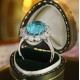 Ruif Jewelry Classic Design PT950  Platinum Ring 9.9ct Lab Grown Paraiba And 1.886ct Lab Grown Diamond Ring Wedding Bands