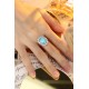Ruif Jewelry Classic Design PT950  Platinum Ring 9.9ct Lab Grown Paraiba And 1.886ct Lab Grown Diamond Ring Wedding Bands
