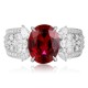 Ruif Jewelry Classic Design PT950 Platinum 3.92ct Lab Grown Ruby And 0.76ct Lab Grown Diamond Ring Wedding Bands