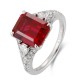 Ruif Jewelry Classic Design PT950 Platinum 4.53ct Lab Grown Ruby And 0.518ct Lab Grown Diamond Ring Wedding Bands