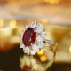 Ruif Jewelry Classic Design PT950 Platinum 8.95ct Lab Grown Ruby And 4.602ct Lab Grown Diamond Ring Wedding Bands