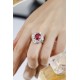 Ruif Jewelry Classic Design PT950 Platinum 5.225ct Lab Grown Ruby And 3.289ct Lab Grown Diamond Ring Wedding Bands