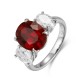 Ruif Jewelry Classic Design PT950 Platinum 5.48ct Lab Grown Ruby And 1.366ct Lab Grown Diamond Ring Wedding Bands