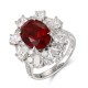 Ruif Jewelry Classic Design PT950 Platinum 5.84ct Lab Grown Ruby And 3.504ct Lab Grown Diamond Ring Wedding Bands