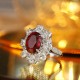 Ruif Jewelry Classic Design PT950 Platinum 5.84ct Lab Grown Ruby And 3.504ct Lab Grown Diamond Ring Wedding Bands