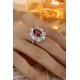 Ruif Jewelry Classic Design PT950 Platinum 5.84ct Lab Grown Ruby And 3.504ct Lab Grown Diamond Ring Wedding Bands