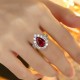 Ruif Jewelry Classic Design PT950 Platinum 4.41ct Lab Grown Ruby And 2.106ct Lab Grown Diamond Ring Wedding Bands