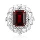 Ruif Jewelry Classic Design PT950 Platinum 4.24ct Lab Grown Ruby And 1.689ct Lab Grown Diamond Ring Wedding Bands