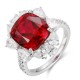 Ruif Jewelry Classic Design PT950 Platinum 7.11ct Lab Grown Ruby And 1.744ct Lab Grown Diamond Ring Wedding Bands