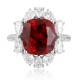 Ruif Jewelry Classic Design PT950 Platinum 7.11ct Lab Grown Ruby And 1.744ct Lab Grown Diamond Ring Wedding Bands