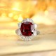 Ruif Jewelry Classic Design PT950 Platinum 7.11ct Lab Grown Ruby And 1.744ct Lab Grown Diamond Ring Wedding Bands