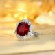 Ruif Jewelry Classic Design PT950 Platinum 7.11ct Lab Grown Ruby And 1.744ct Lab Grown Diamond Ring Wedding Bands