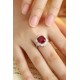 Ruif Jewelry Classic Design PT950 Platinum 7.11ct Lab Grown Ruby And 1.744ct Lab Grown Diamond Ring Wedding Bands