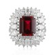 Ruif Jewelry Classic Design PT950 Platinum 4.42ct Lab Grown Ruby And 2.935ct Lab Grown Diamond Ring Wedding Bands