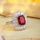 Ruif Jewelry Classic Design PT950 Platinum 4.42ct Lab Grown Ruby And 2.935ct Lab Grown Diamond Ring Wedding Bands
